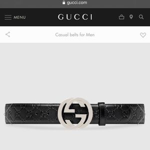 Men’s Gucci Leather Belt in Black